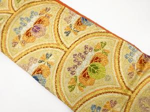 アンティーク　青海波に菊・桐模様織出し袋帯（材料）